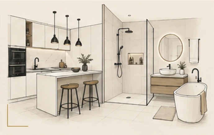 Projet d'aménagement de cuisine et salle de bain